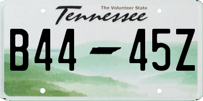 TN license plate B4445Z