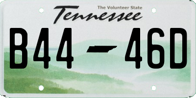 TN license plate B4446D