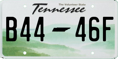 TN license plate B4446F