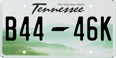 TN license plate B4446K