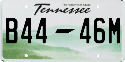 TN license plate B4446M