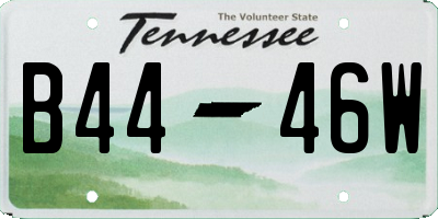 TN license plate B4446W
