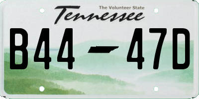 TN license plate B4447D