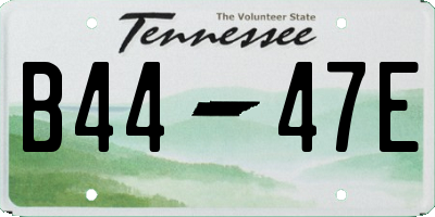 TN license plate B4447E