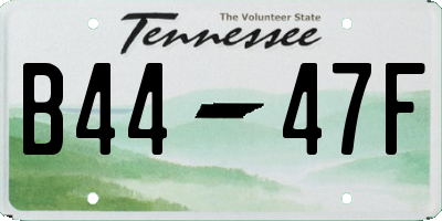 TN license plate B4447F