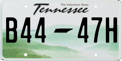 TN license plate B4447H