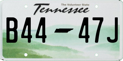 TN license plate B4447J