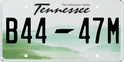 TN license plate B4447M