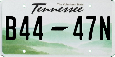 TN license plate B4447N