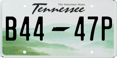 TN license plate B4447P