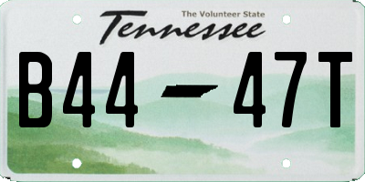 TN license plate B4447T