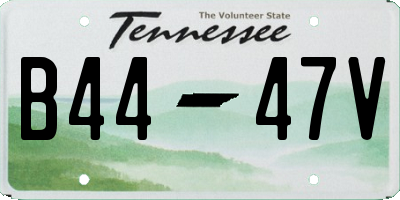 TN license plate B4447V