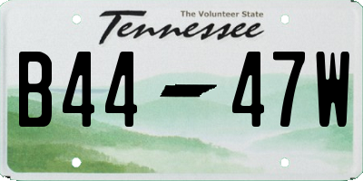 TN license plate B4447W