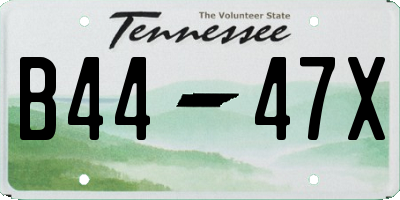 TN license plate B4447X
