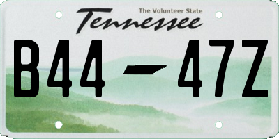 TN license plate B4447Z