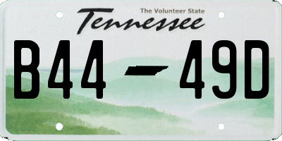 TN license plate B4449D