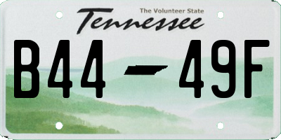TN license plate B4449F