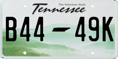 TN license plate B4449K