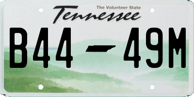 TN license plate B4449M