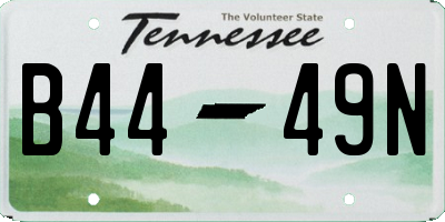 TN license plate B4449N
