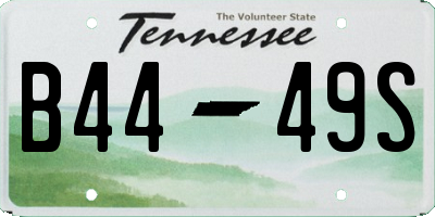 TN license plate B4449S