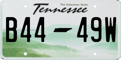 TN license plate B4449W