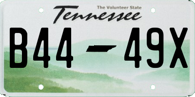TN license plate B4449X