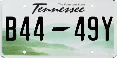 TN license plate B4449Y