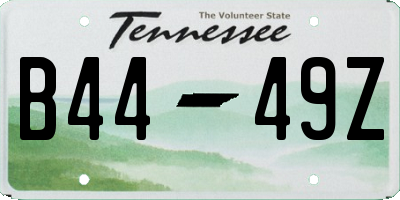 TN license plate B4449Z
