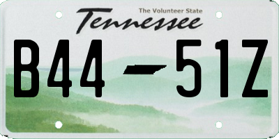 TN license plate B4451Z