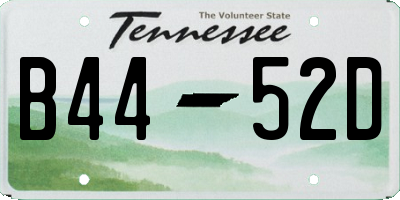 TN license plate B4452D