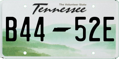 TN license plate B4452E