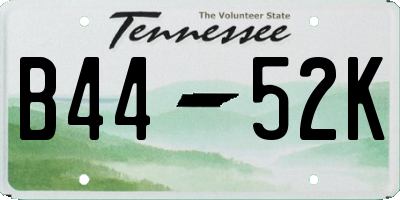TN license plate B4452K