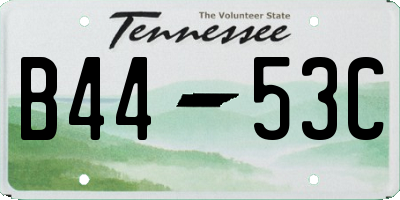TN license plate B4453C