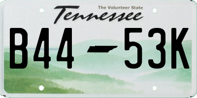 TN license plate B4453K