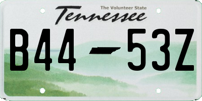 TN license plate B4453Z