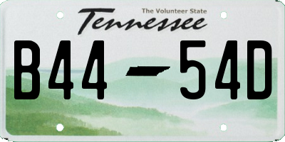 TN license plate B4454D