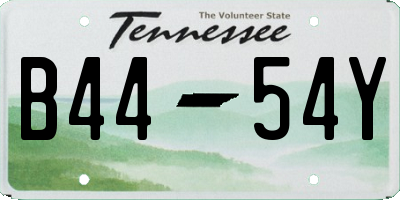 TN license plate B4454Y