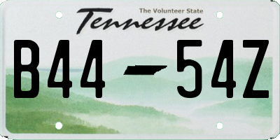 TN license plate B4454Z