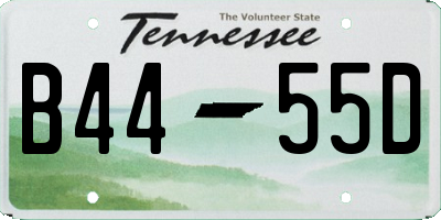 TN license plate B4455D