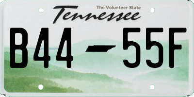 TN license plate B4455F
