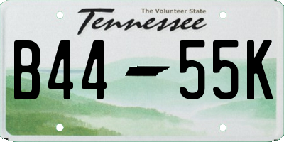 TN license plate B4455K
