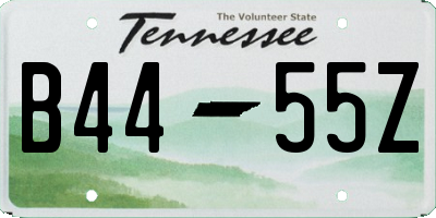TN license plate B4455Z