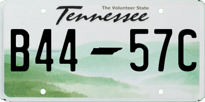 TN license plate B4457C