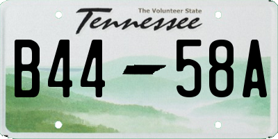 TN license plate B4458A