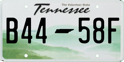 TN license plate B4458F