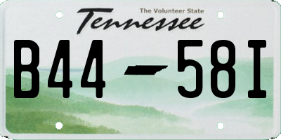 TN license plate B4458I