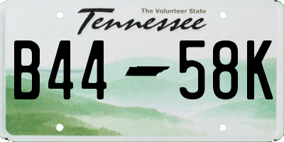 TN license plate B4458K