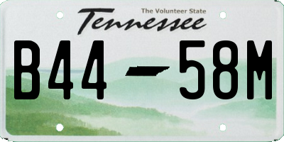 TN license plate B4458M