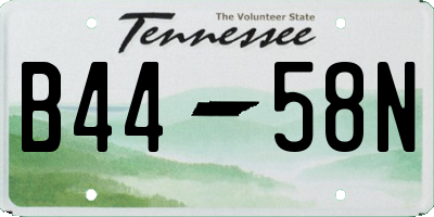 TN license plate B4458N